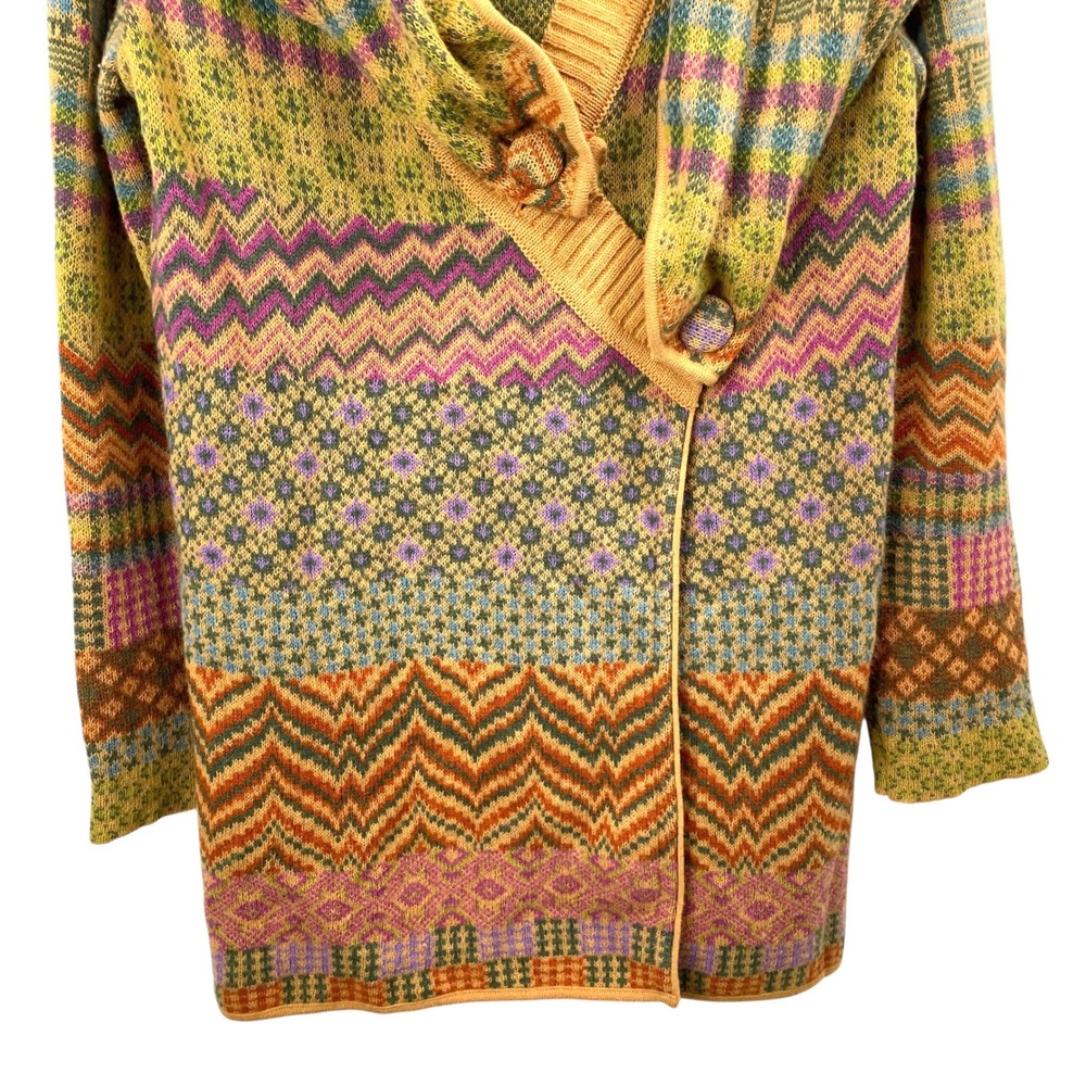 IVKO 100% lambswool removable shawl collar cardigan Size M Anthropologie boho - Picture 7 of 10